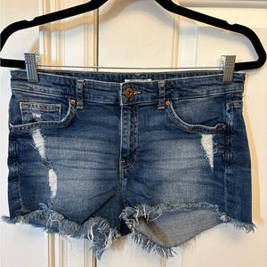 Blue Distressed Jean Shorts Like New 8